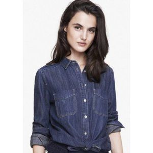 Express Boyfriend Shirt in Dark Chambray